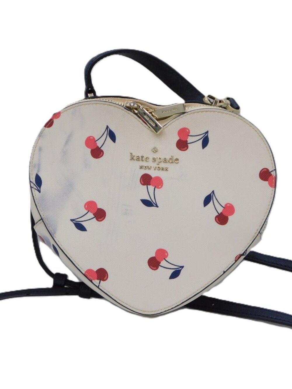 kate spade New York Love Shack Cherry Heart Crossbody in Cream | Stained | Fair - Picture 14 of 14